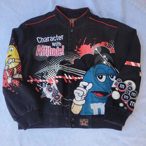 Vintage JH Design M&Ms Racing Jacket Character with Attitude Youth Size L 9-10